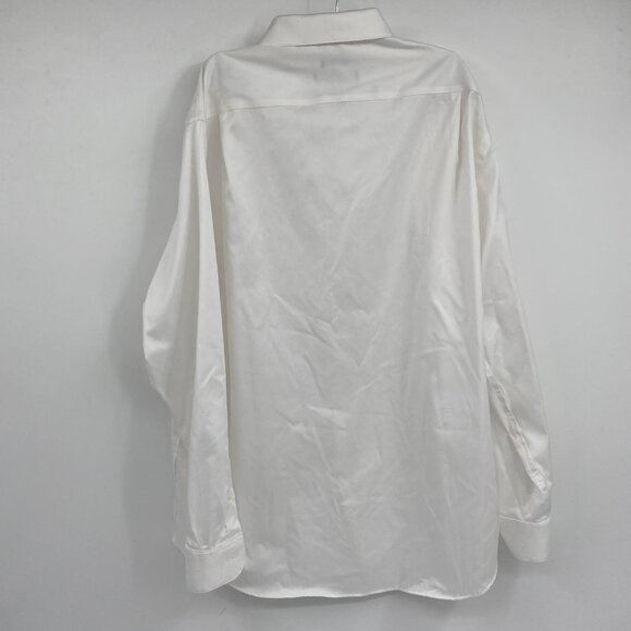 Kenneth Cole White Long Sleeve Button-Up Linen Dress Shirt | OS - Picture 2 of 4